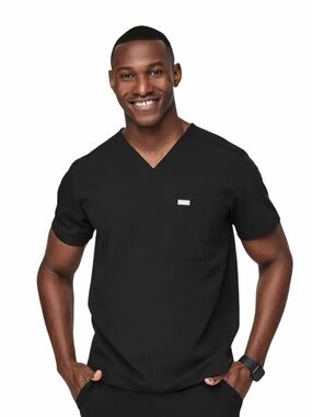 Figs Men's Leon Three-Pocket Scrub Top | Black | Size Medium